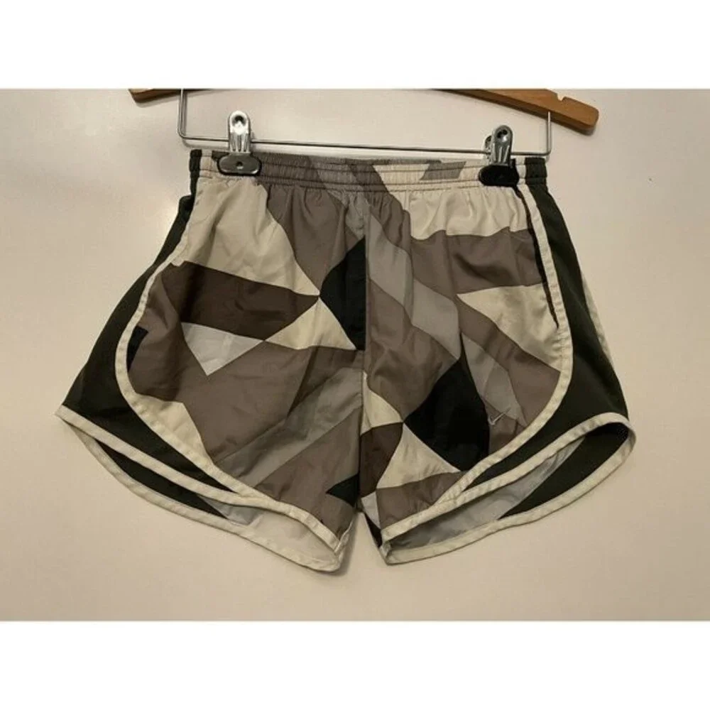 Nike DriFit Multi Color Gray Black Aztec Pattern Running Shorts Womens Small